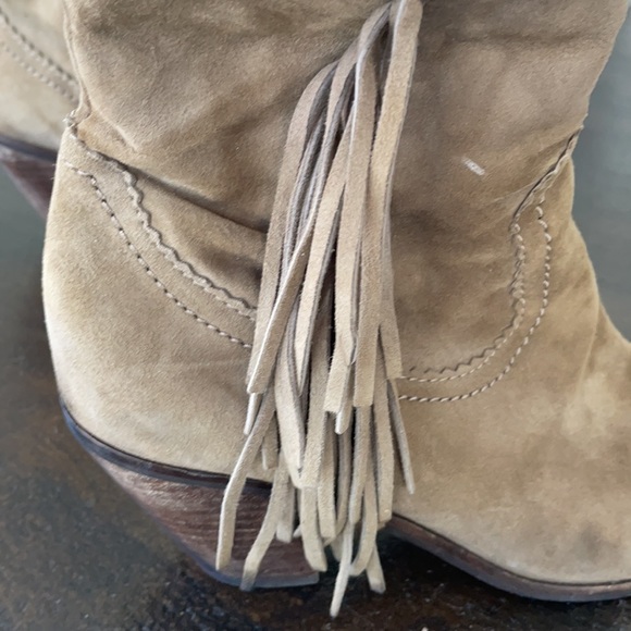 SAM EDELMAN SUEDE FRINGE LOUIE BOOTIES- SIZE 8.5 - Picture 2 of 8